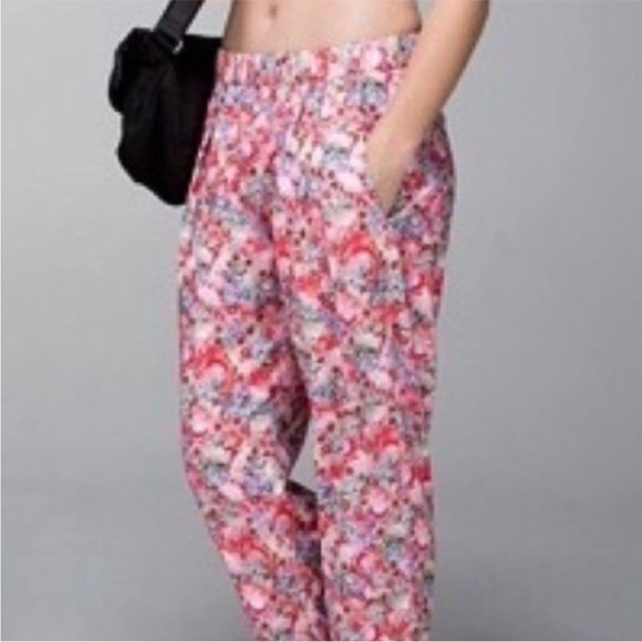 lululemon athletica Pants - Lululemon Floral Print‎ Rollin' With My Omies Pant HEM HAS BEEN ALTERED